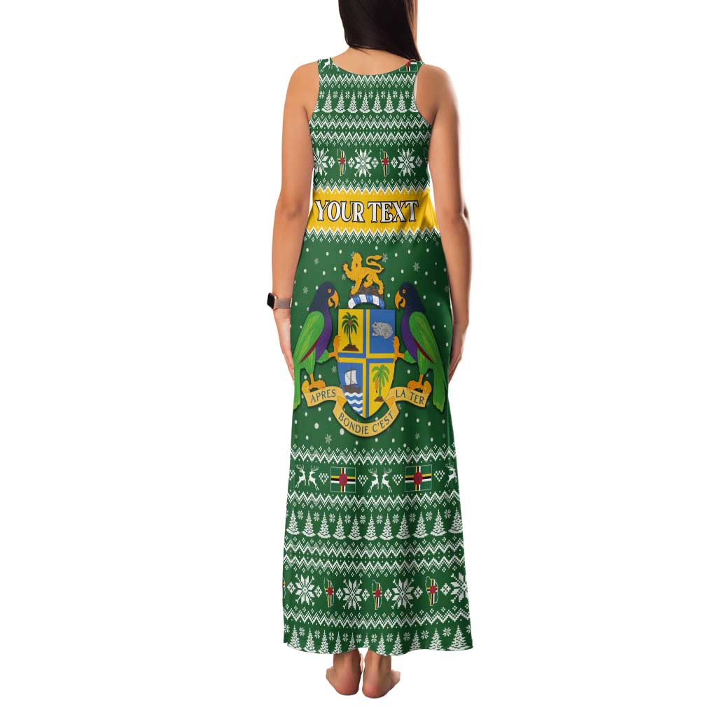 Personalized Dominica Christmas Tank Maxi Dress Coat of Arms Style - Wonder Print Shop