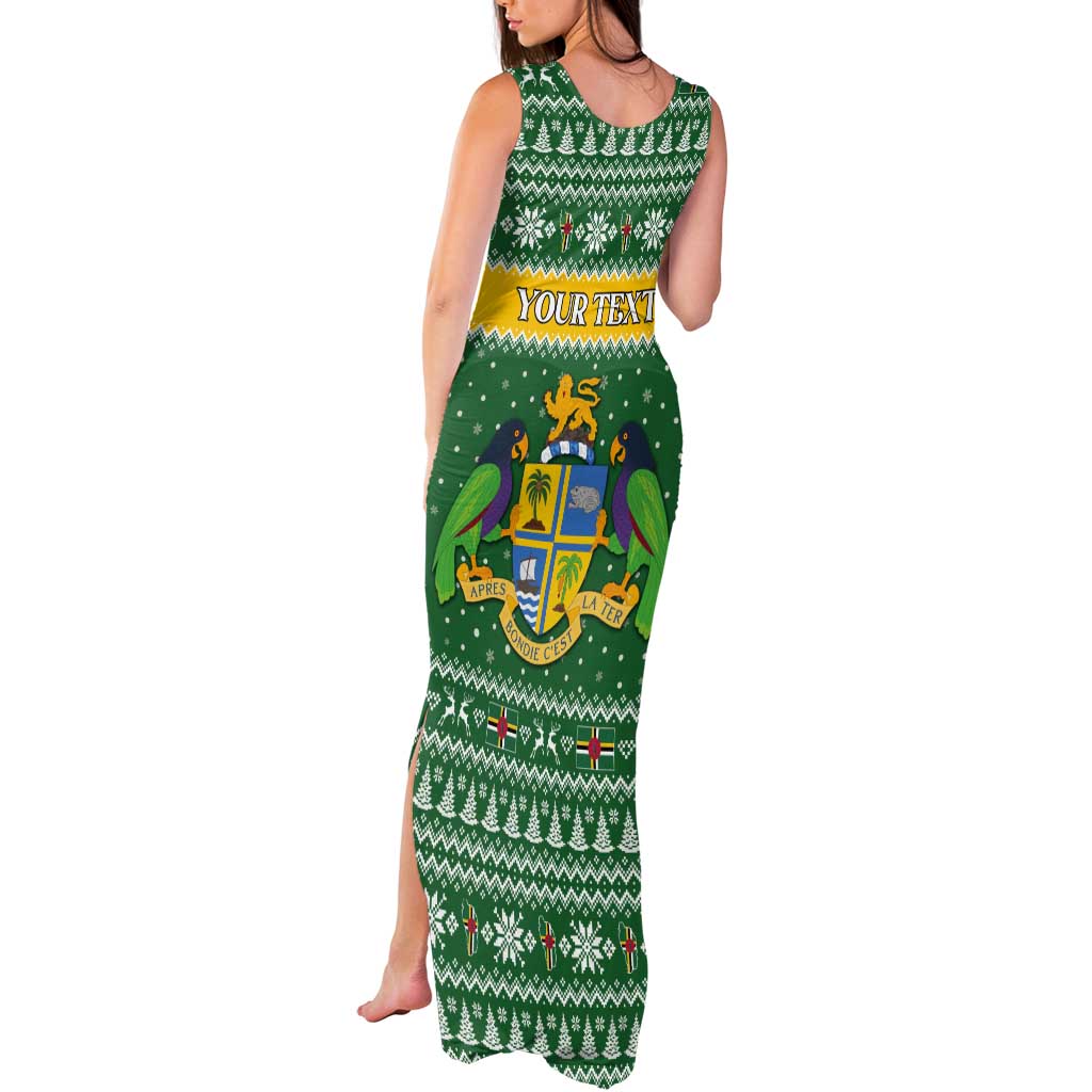 Personalized Dominica Christmas Tank Maxi Dress Coat of Arms Style - Wonder Print Shop