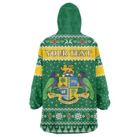 Personalized Dominica Christmas Wearable Blanket Hoodie Coat of Arms Style - Wonder Print Shop