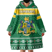 Personalized Dominica Christmas Wearable Blanket Hoodie Coat of Arms Style - Wonder Print Shop