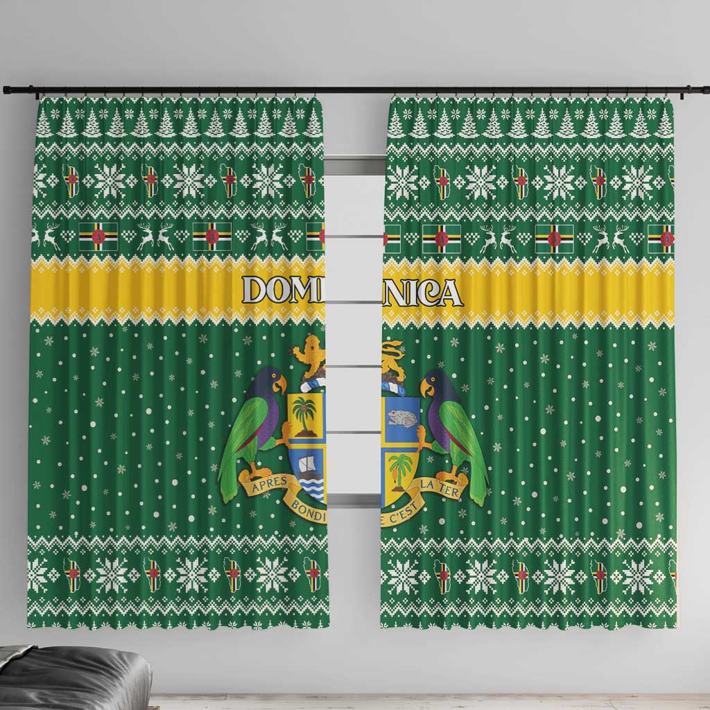 Dominica Christmas Window Curtain Coat of Arms Style - Wonder Print Shop