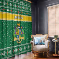 Dominica Christmas Window Curtain Coat of Arms Style - Wonder Print Shop