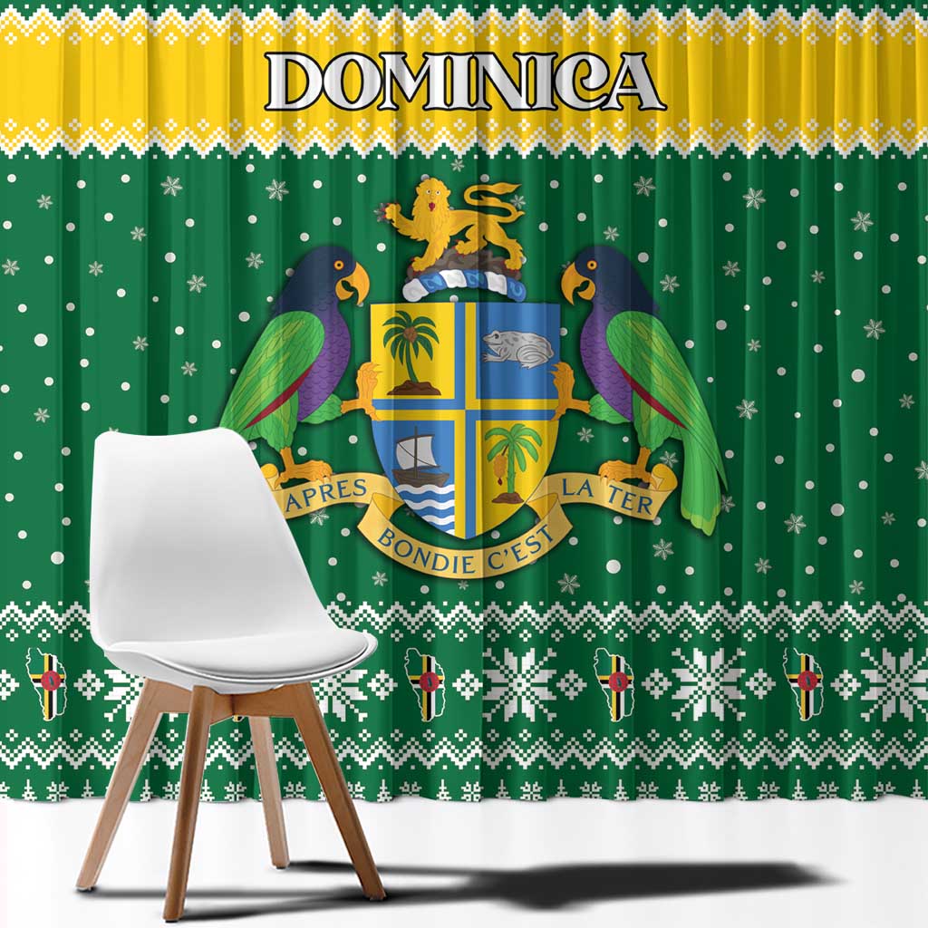 Dominica Christmas Window Curtain Coat of Arms Style - Wonder Print Shop