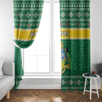 Dominica Christmas Window Curtain Coat of Arms Style - Wonder Print Shop
