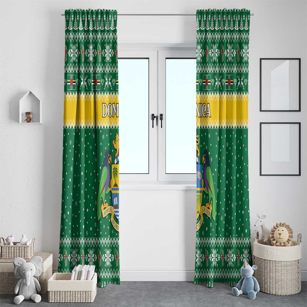 Dominica Christmas Window Curtain Coat of Arms Style - Wonder Print Shop