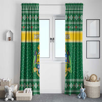 Dominica Christmas Window Curtain Coat of Arms Style - Wonder Print Shop