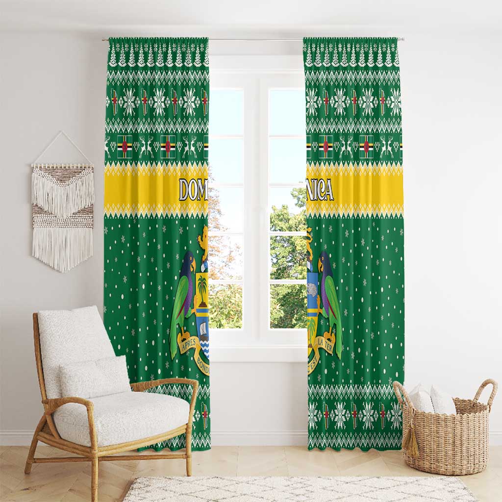 Dominica Christmas Window Curtain Coat of Arms Style - Wonder Print Shop