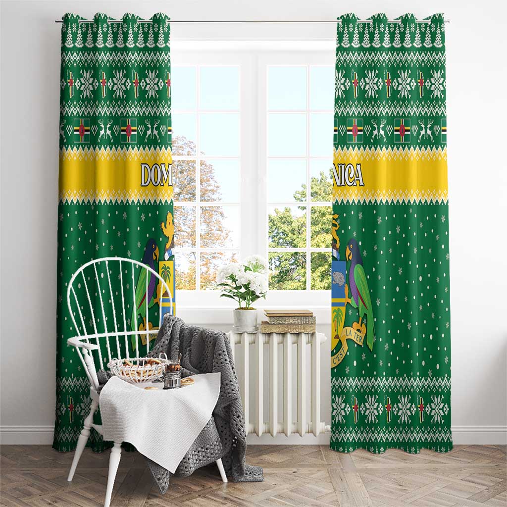 Dominica Christmas Window Curtain Coat of Arms Style - Wonder Print Shop