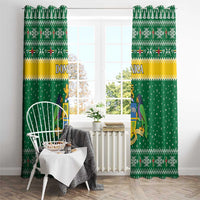 Dominica Christmas Window Curtain Coat of Arms Style - Wonder Print Shop