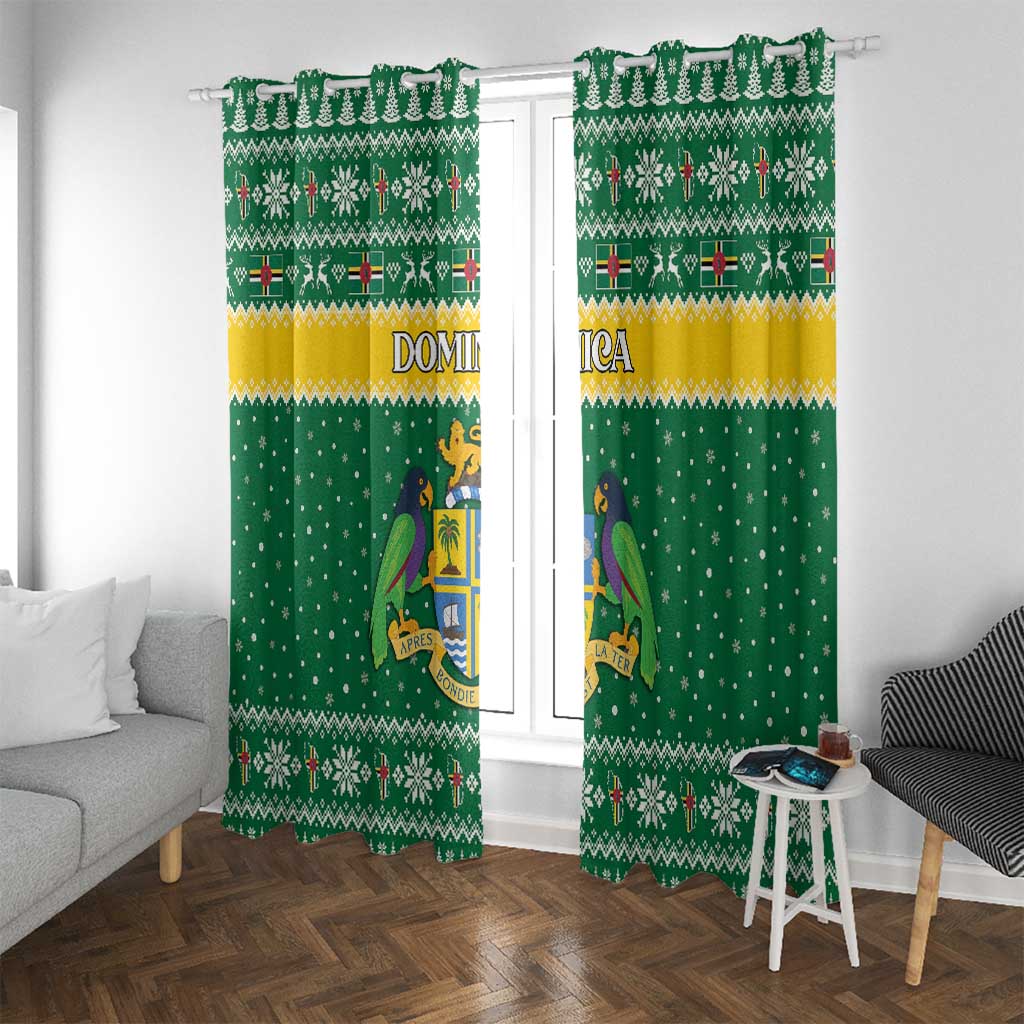 Dominica Christmas Window Curtain Coat of Arms Style - Wonder Print Shop