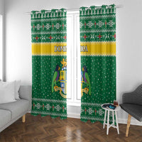 Dominica Christmas Window Curtain Coat of Arms Style - Wonder Print Shop