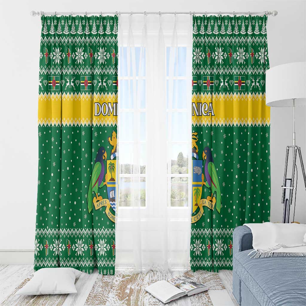 Dominica Christmas Window Curtain Coat of Arms Style - Wonder Print Shop