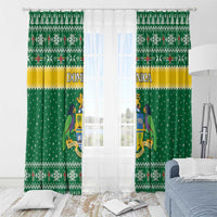 Dominica Christmas Window Curtain Coat of Arms Style - Wonder Print Shop
