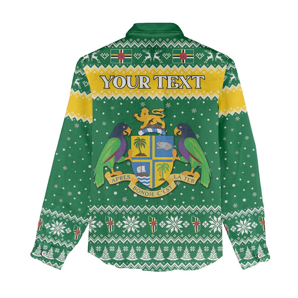 Personalized Dominica Christmas Women Casual Shirt Coat of Arms Style - Wonder Print Shop