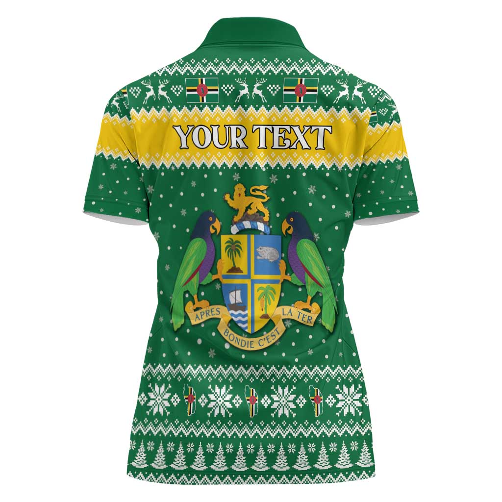 Personalized Dominica Christmas Women Polo Shirt Coat of Arms Style - Wonder Print Shop