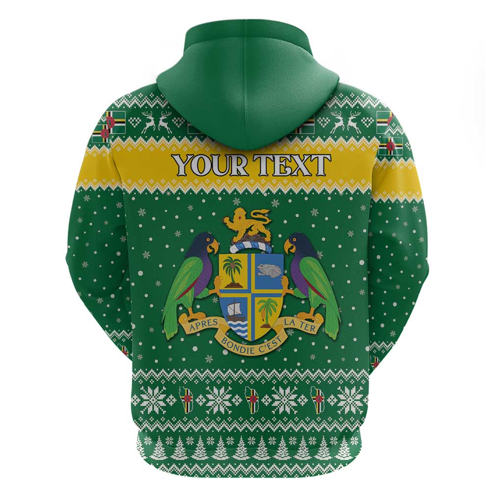 Personalized Dominica Christmas Zip Hoodie Coat of Arms Style - Wonder Print Shop
