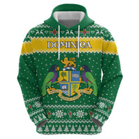 Personalized Dominica Christmas Zip Hoodie Coat of Arms Style - Wonder Print Shop
