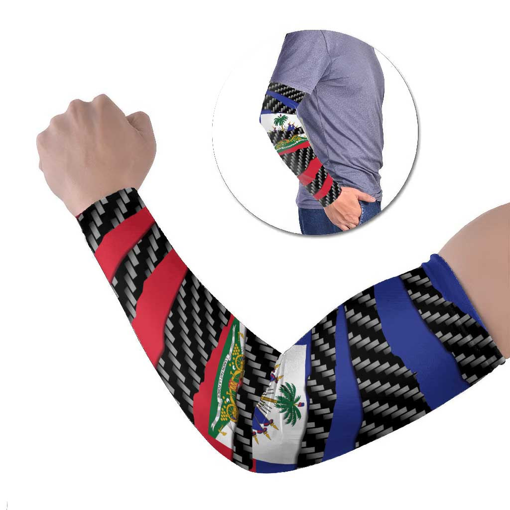 Haiti Beast Arm Sleeves Ripped Flag Graphic - Wonder Print Shop