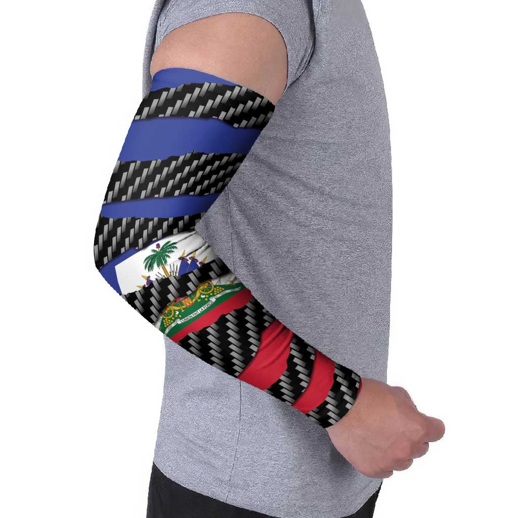 Haiti Beast Arm Sleeves Ripped Flag Graphic - Wonder Print Shop