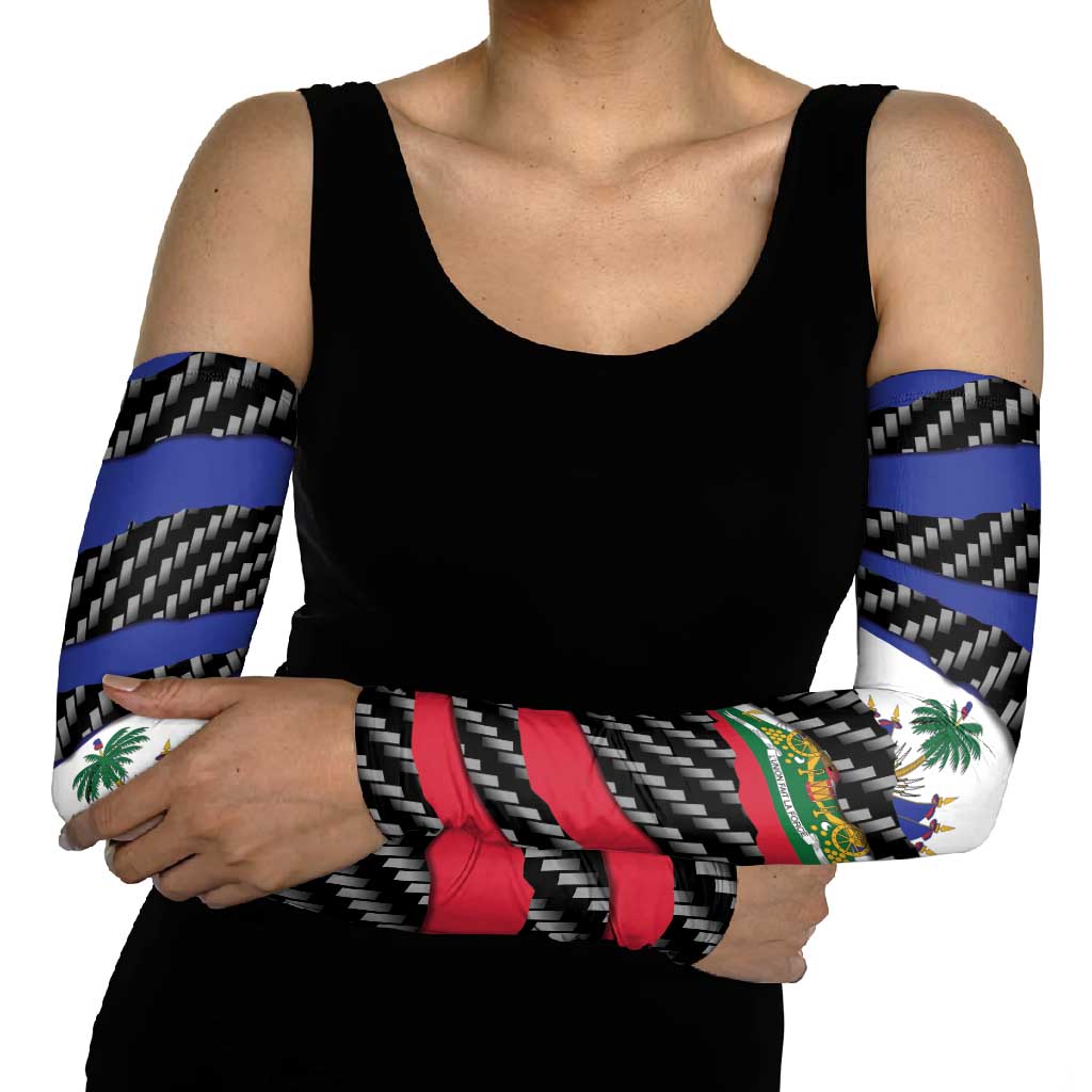 Haiti Beast Arm Sleeves Ripped Flag Graphic - Wonder Print Shop