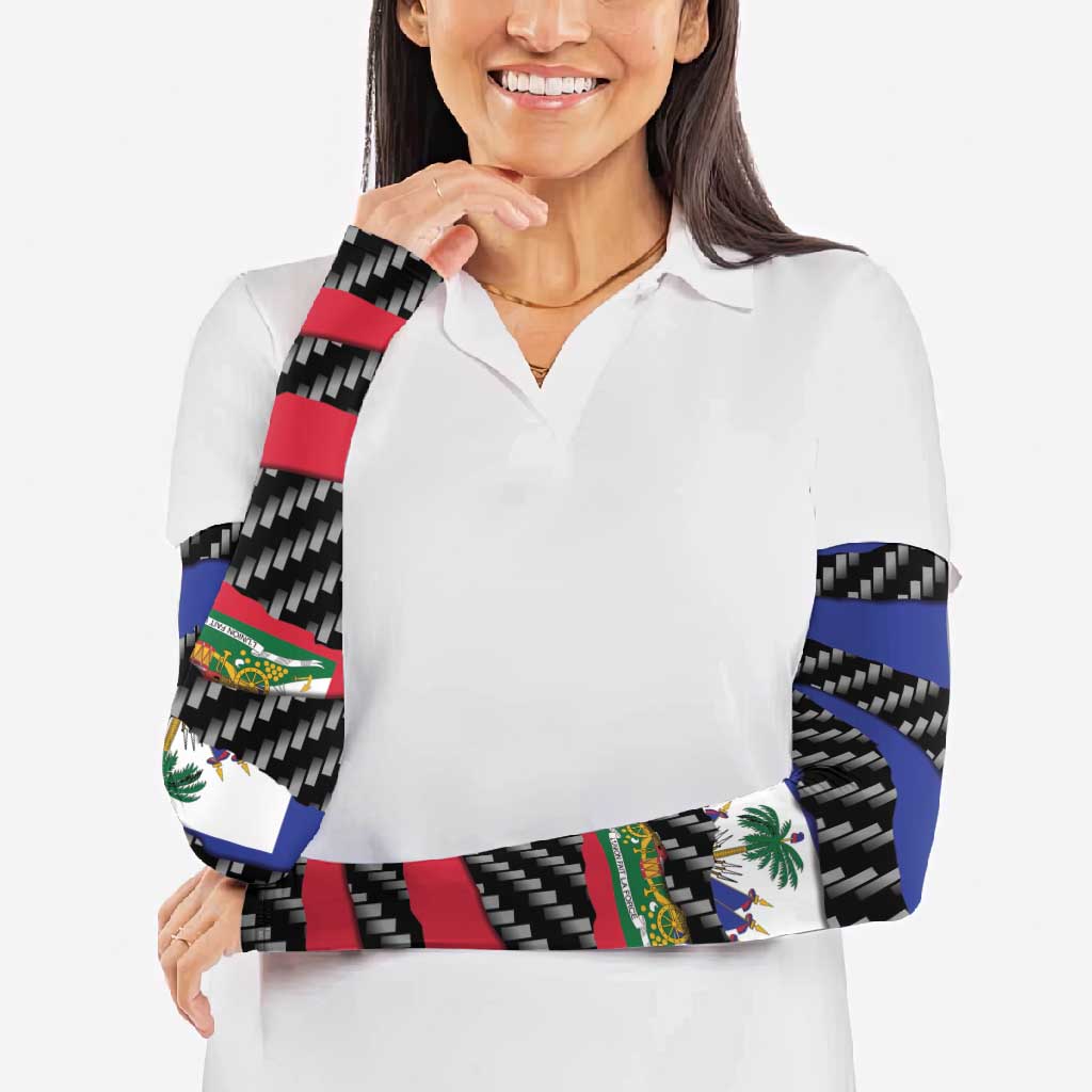 Haiti Beast Arm Sleeves Ripped Flag Graphic - Wonder Print Shop