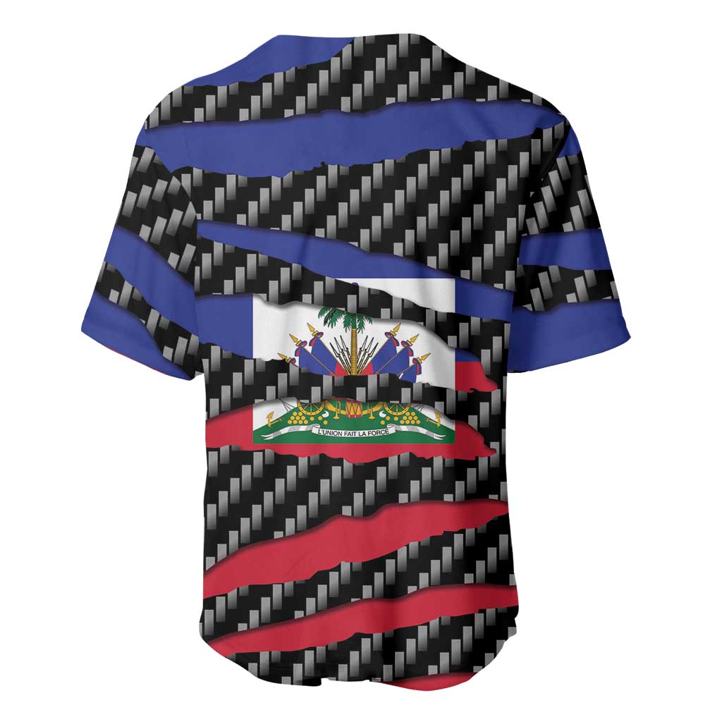 Haiti Beast Baseball Jersey Ripped Flag Graphic - Wonder Print Shop