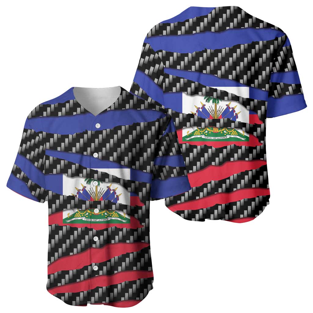 Haiti Beast Baseball Jersey Ripped Flag Graphic - Wonder Print Shop