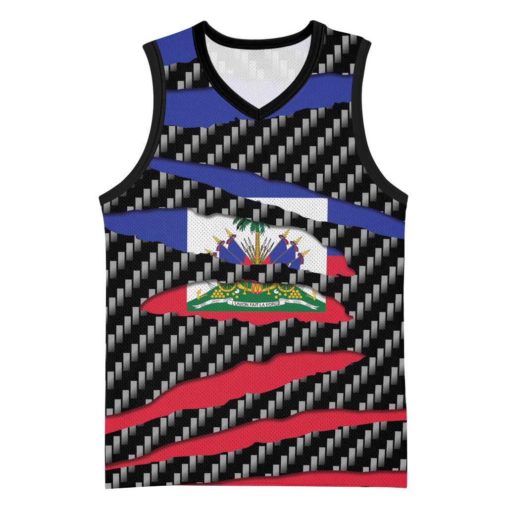 Haiti Beast Basketball Jersey Ripped Flag Graphic - Wonder Print Shop