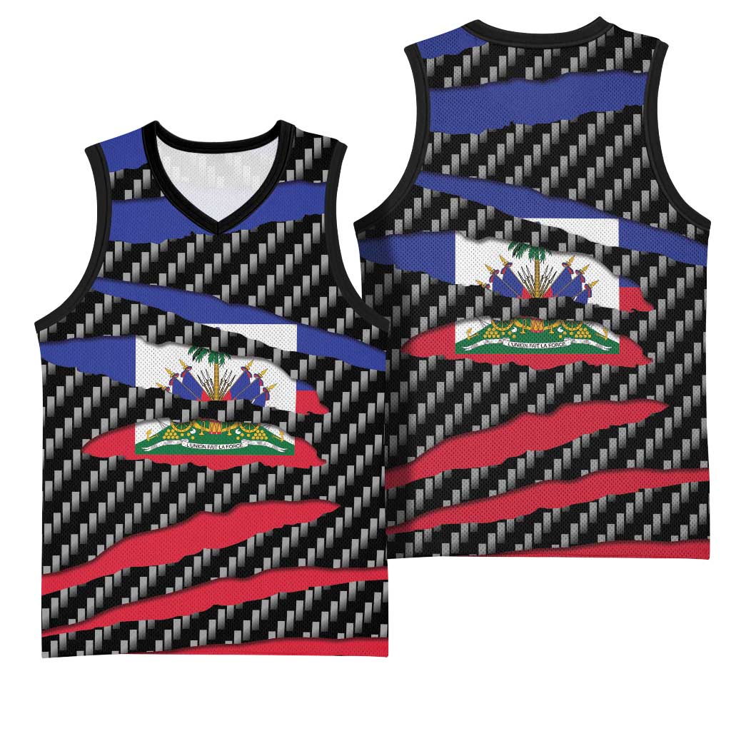 Haiti Beast Basketball Jersey Ripped Flag Graphic - Wonder Print Shop