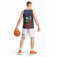 Haiti Beast Basketball Jersey Ripped Flag Graphic - Wonder Print Shop