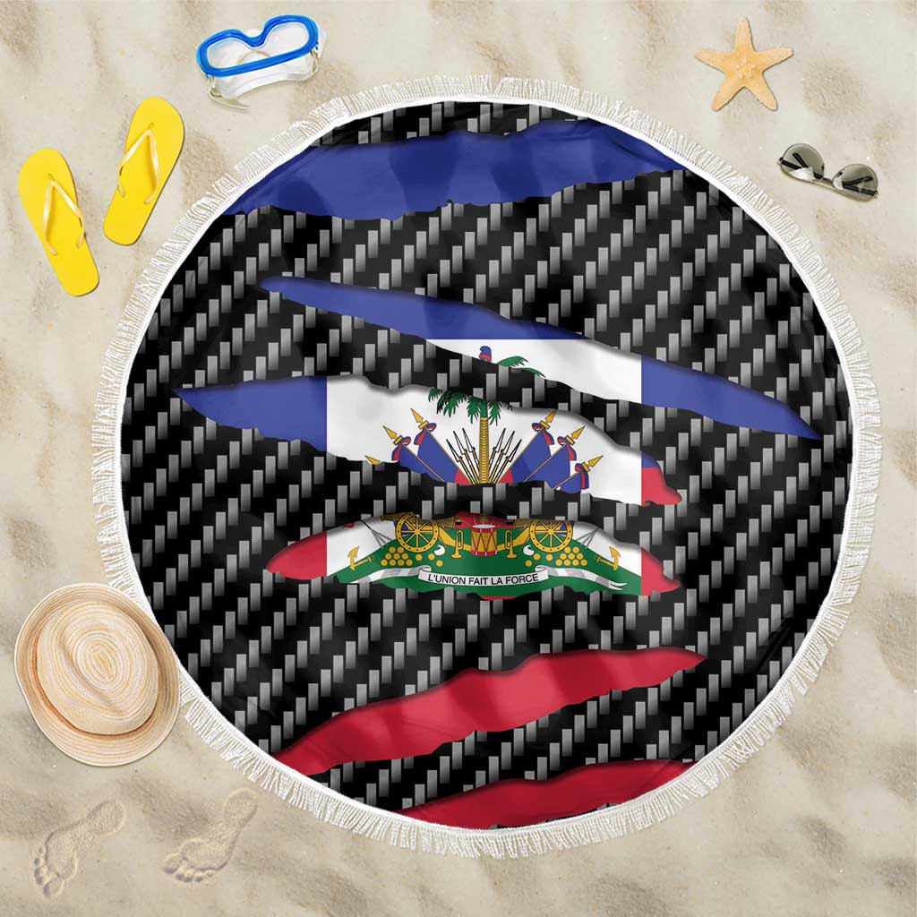 Haiti Beast Beach Blanket Ripped Flag Graphic - Wonder Print Shop