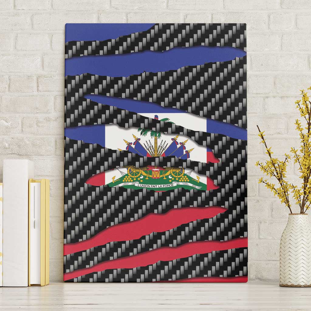 Haiti Beast Canvas Wall Art Ripped Flag Graphic - Wonder Print Shop