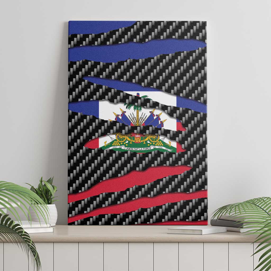 Haiti Beast Canvas Wall Art Ripped Flag Graphic - Wonder Print Shop