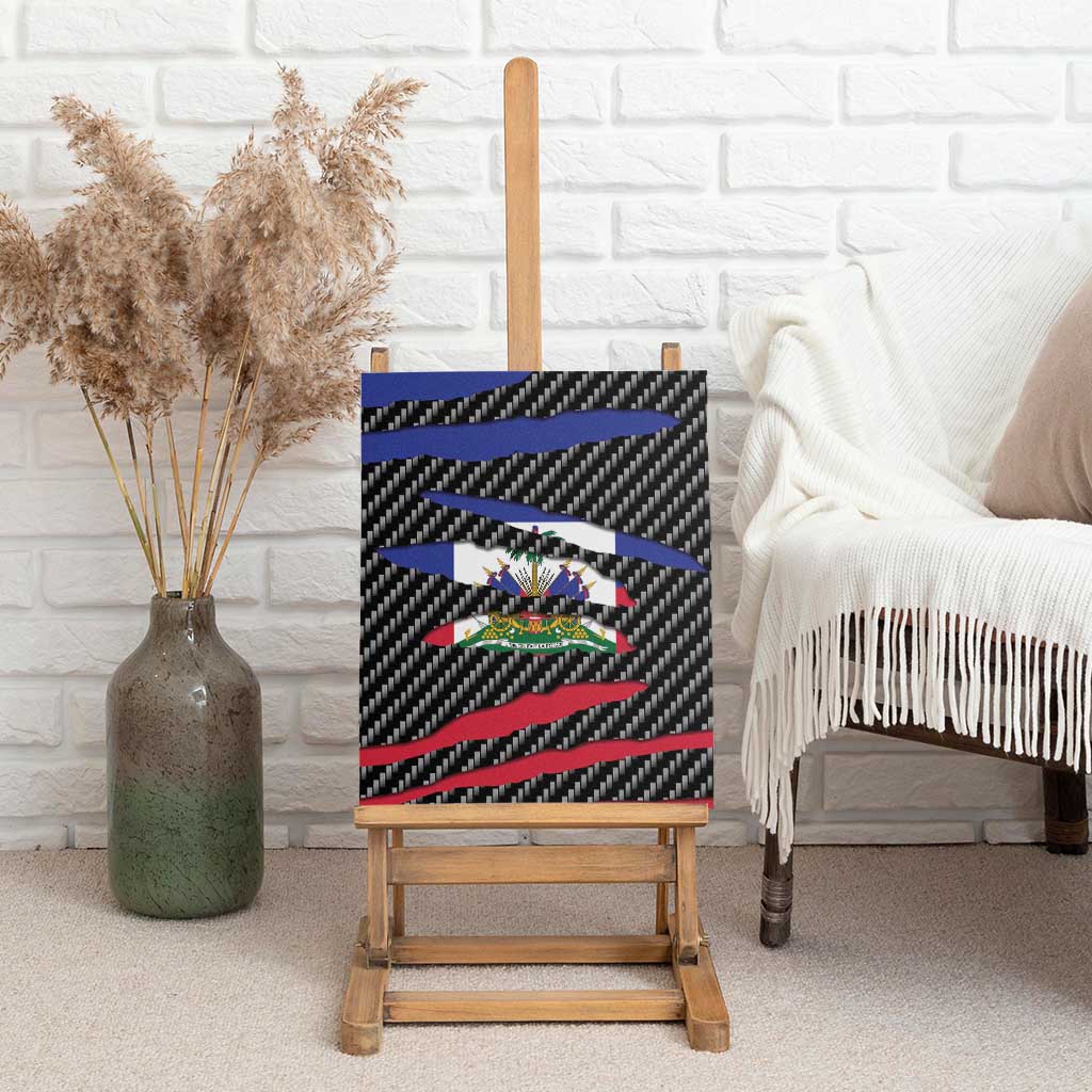 Haiti Beast Canvas Wall Art Ripped Flag Graphic - Wonder Print Shop