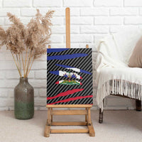 Haiti Beast Canvas Wall Art Ripped Flag Graphic - Wonder Print Shop