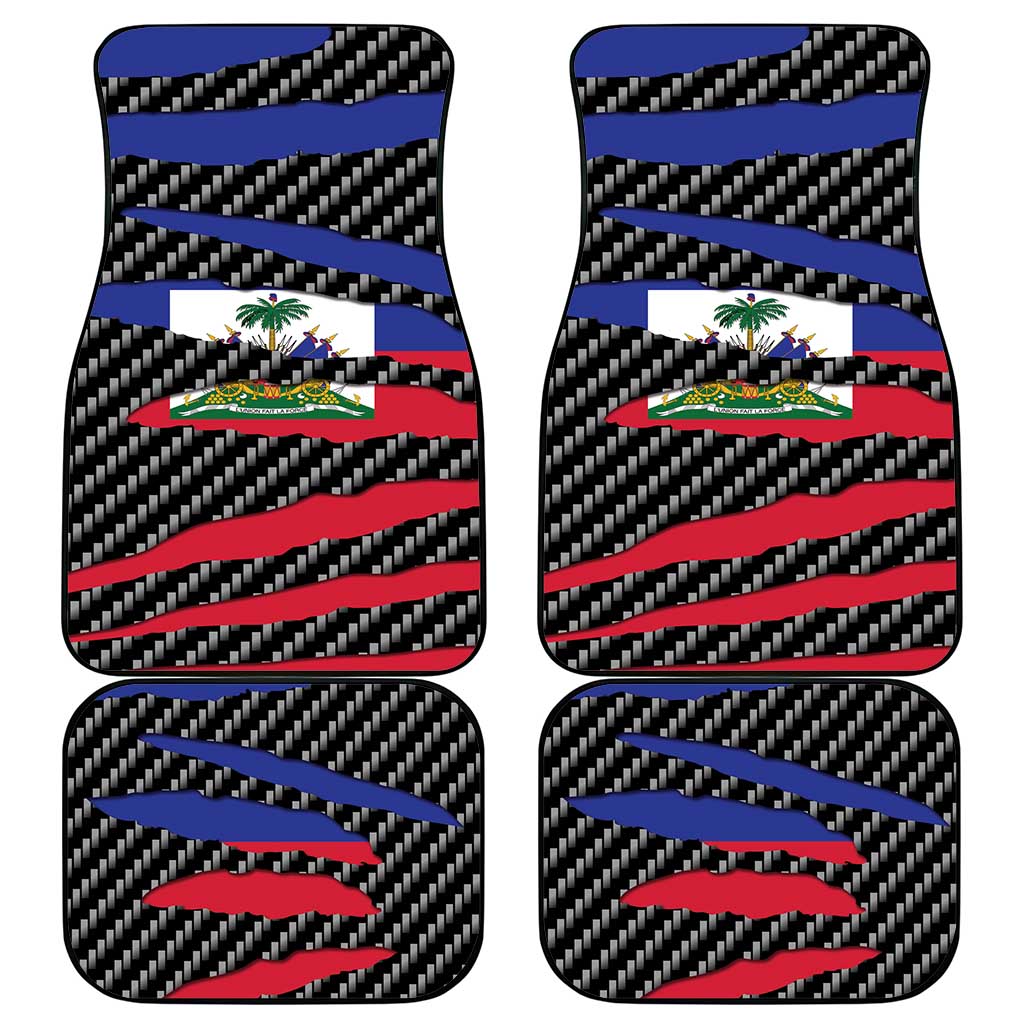 Haiti Beast Car Mats Ripped Flag Graphic - Wonder Print Shop
