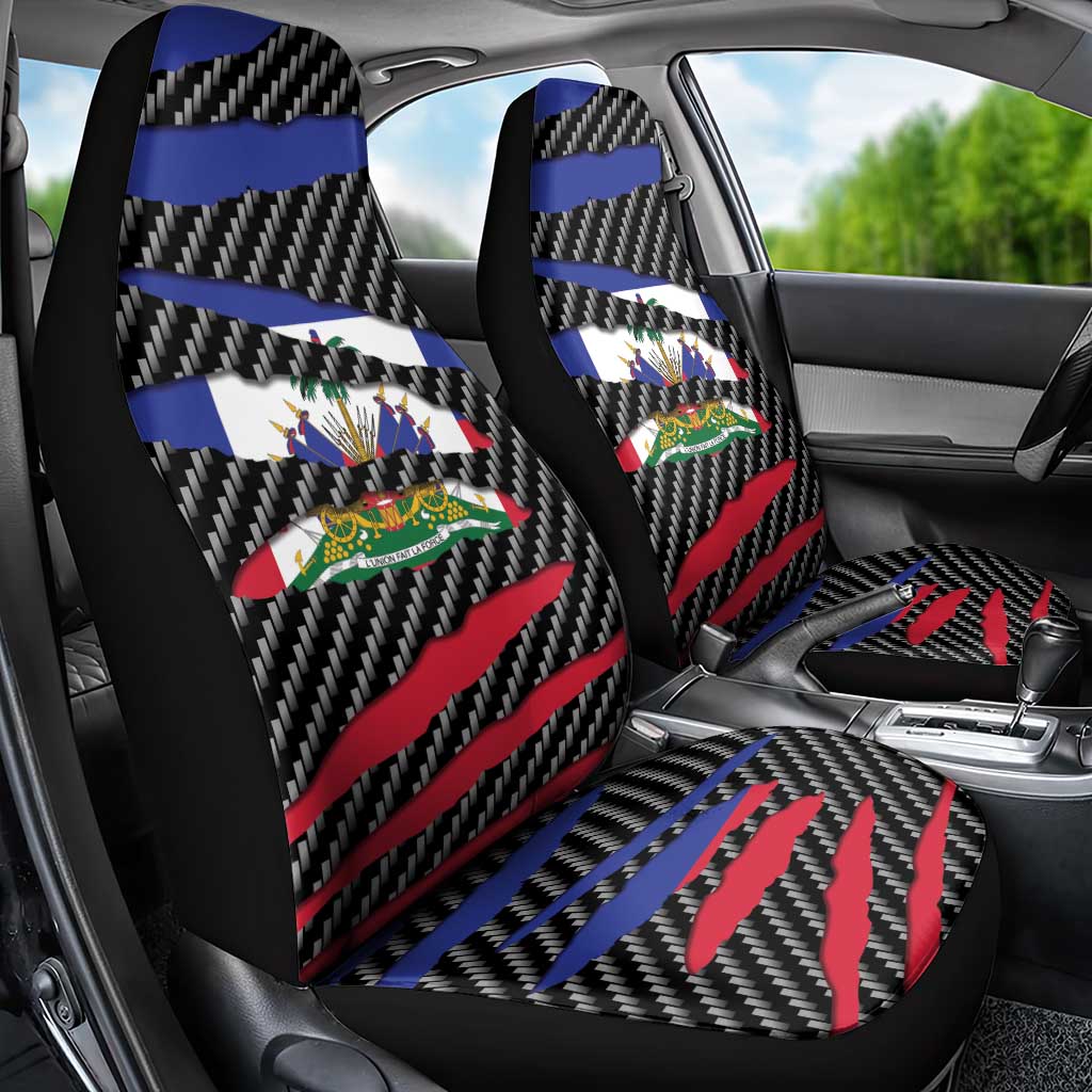 Haiti Beast Car Seat Cover Ripped Flag Graphic - Wonder Print Shop