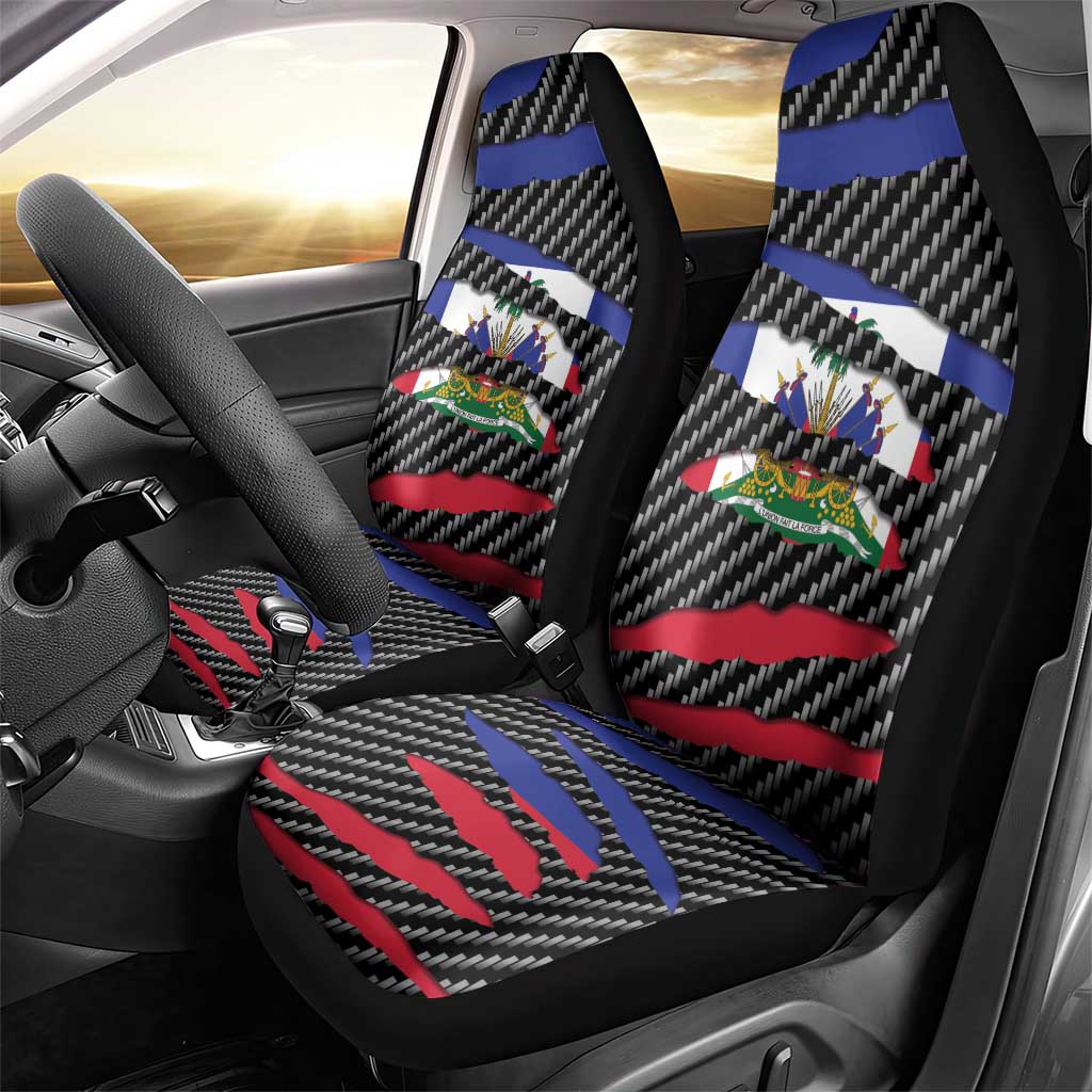 Haiti Beast Car Seat Cover Ripped Flag Graphic - Wonder Print Shop