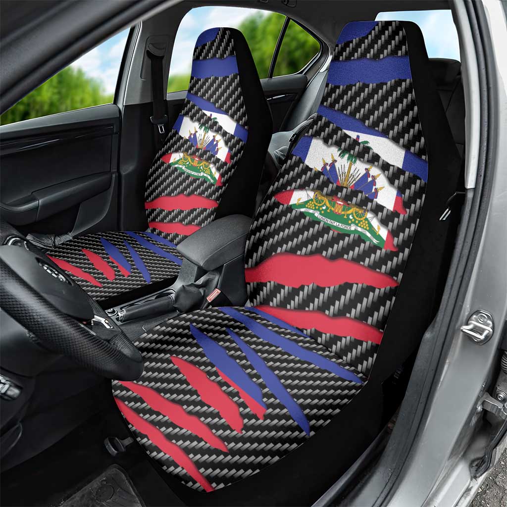 Haiti Beast Car Seat Cover Ripped Flag Graphic - Wonder Print Shop