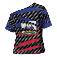 Haiti Beast Cross Shoulder Shirt Ripped Flag Graphic - Wonder Print Shop