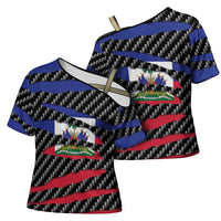 Haiti Beast Cross Shoulder Shirt Ripped Flag Graphic - Wonder Print Shop