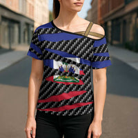 Haiti Beast Cross Shoulder Shirt Ripped Flag Graphic - Wonder Print Shop