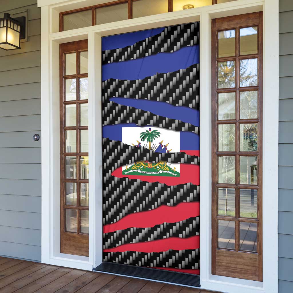 Haiti Beast Door Cover Ripped Flag Graphic - Wonder Print Shop