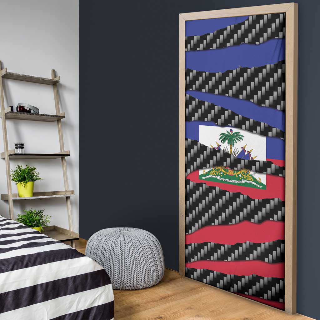 Haiti Beast Door Cover Ripped Flag Graphic - Wonder Print Shop