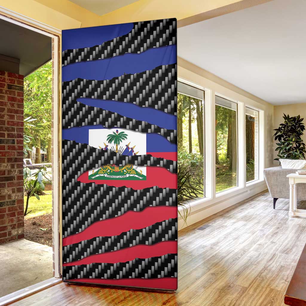 Haiti Beast Door Cover Ripped Flag Graphic - Wonder Print Shop