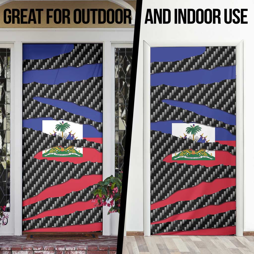 Haiti Beast Door Cover Ripped Flag Graphic - Wonder Print Shop