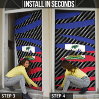 Haiti Beast Door Cover Ripped Flag Graphic - Wonder Print Shop