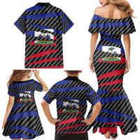 Haiti Beast Family Matching Mermaid Dress and Hawaiian Shirt Ripped Flag Graphic - Wonder Print Shop