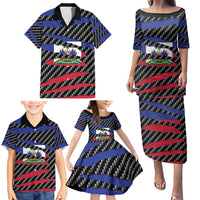 Haiti Beast Family Matching Puletasi and Hawaiian Shirt Ripped Flag Graphic - Wonder Print Shop