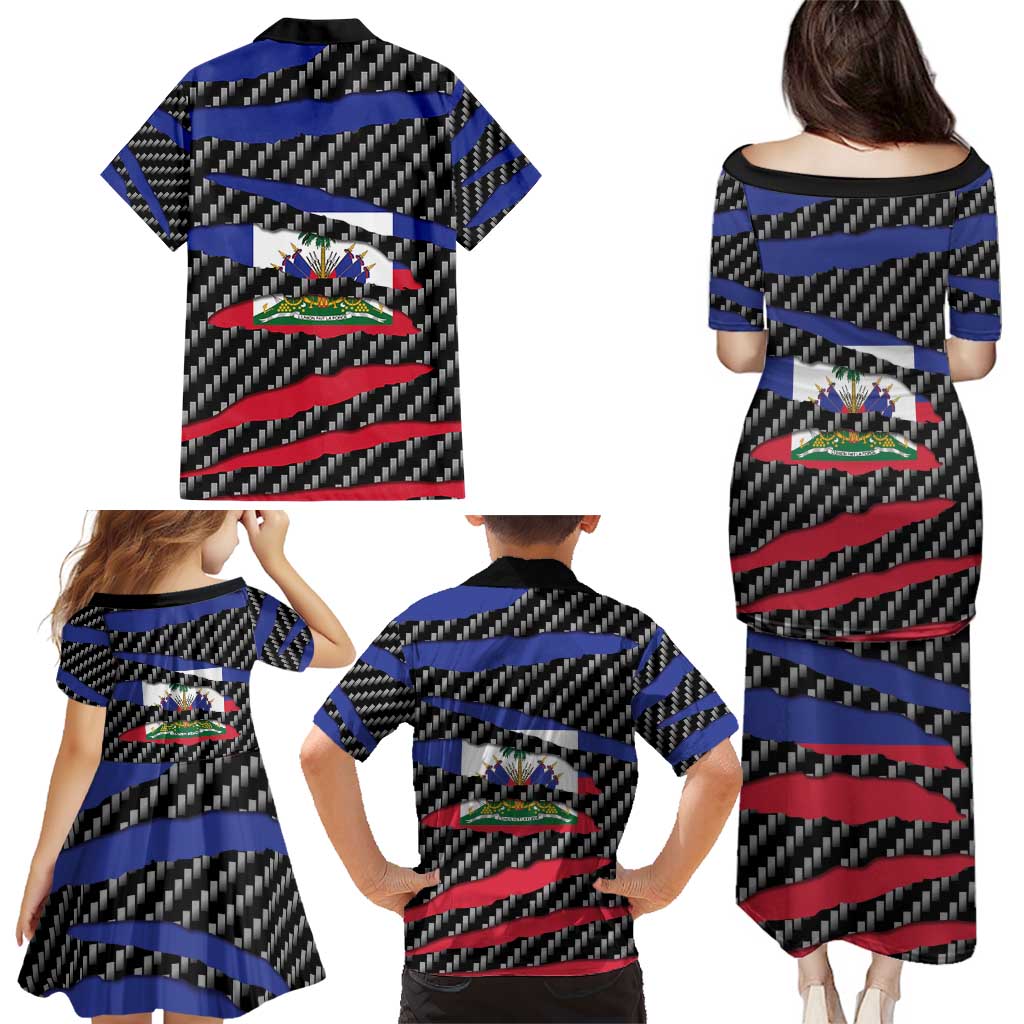 Haiti Beast Family Matching Puletasi and Hawaiian Shirt Ripped Flag Graphic - Wonder Print Shop